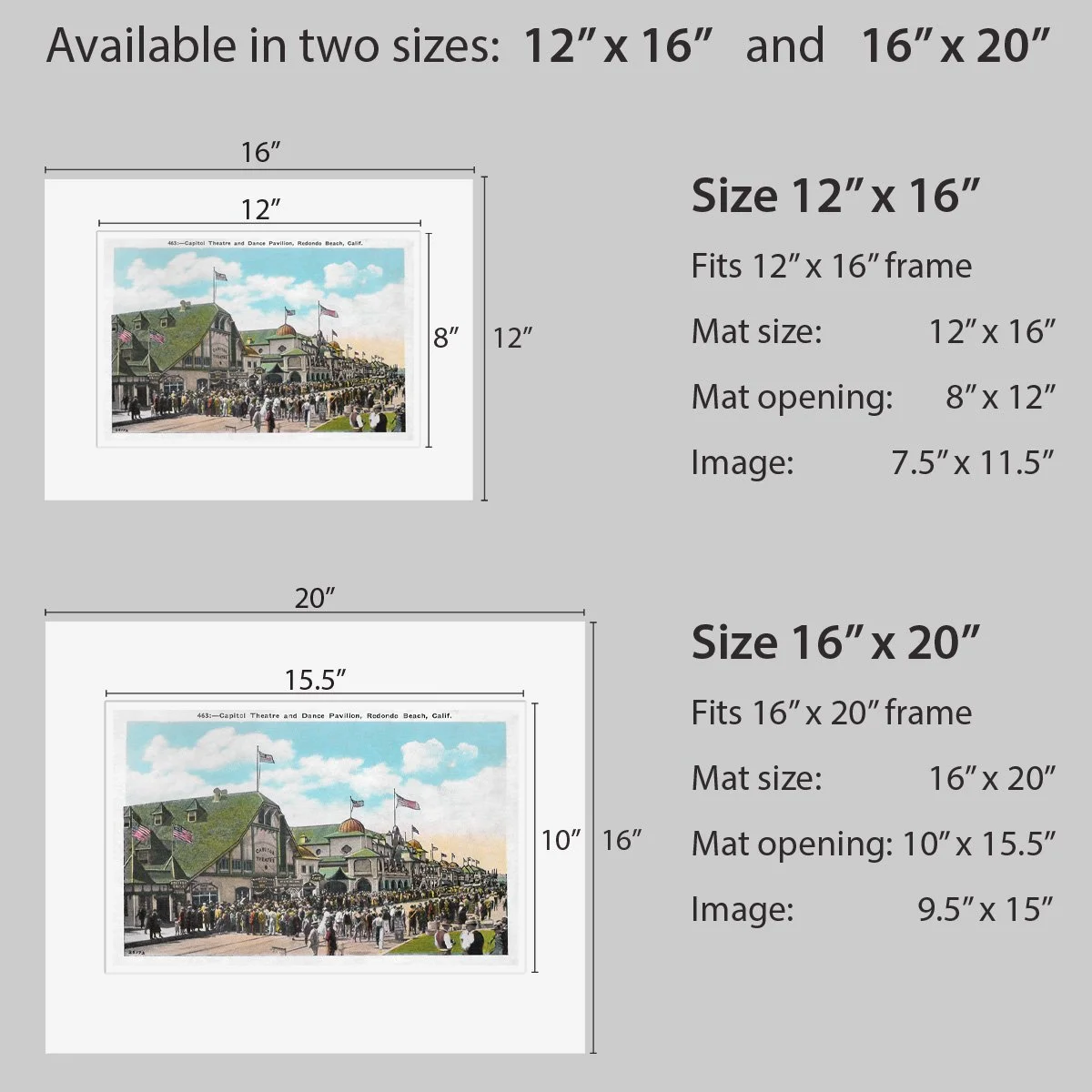 Wall Art - Redondo Beach Capitol Theater and Dance Pavilion - Circa 1915