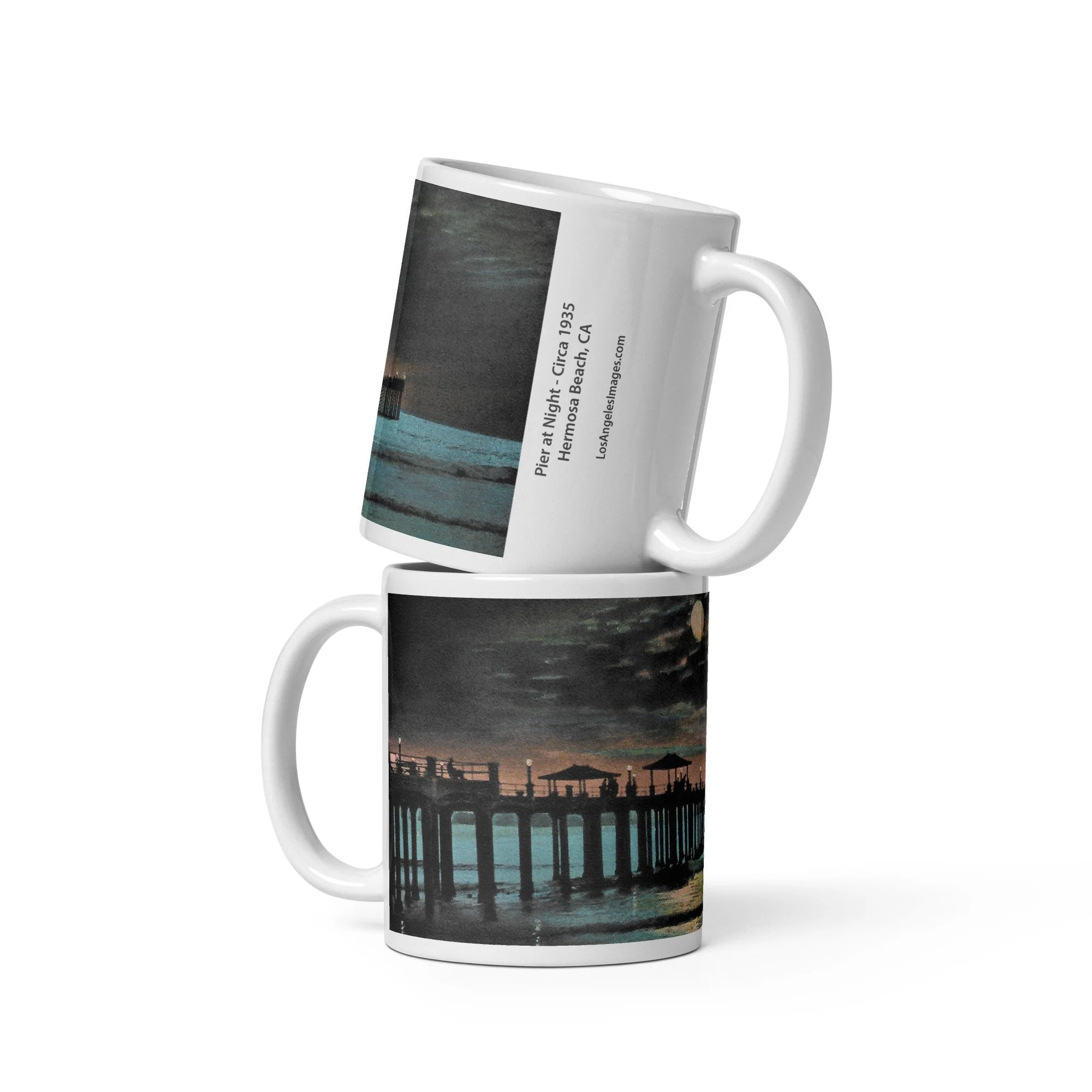 Mug - Hermosa Beach Pier at Night
