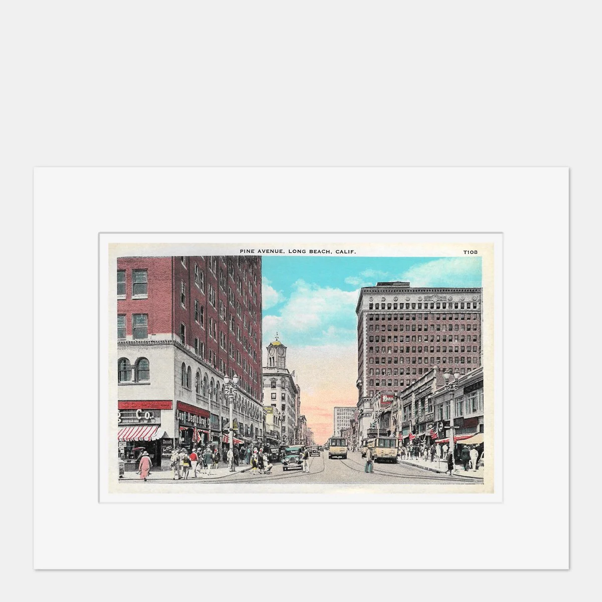 Wall Art - Long Beach Pine Avenue - Circa 1930