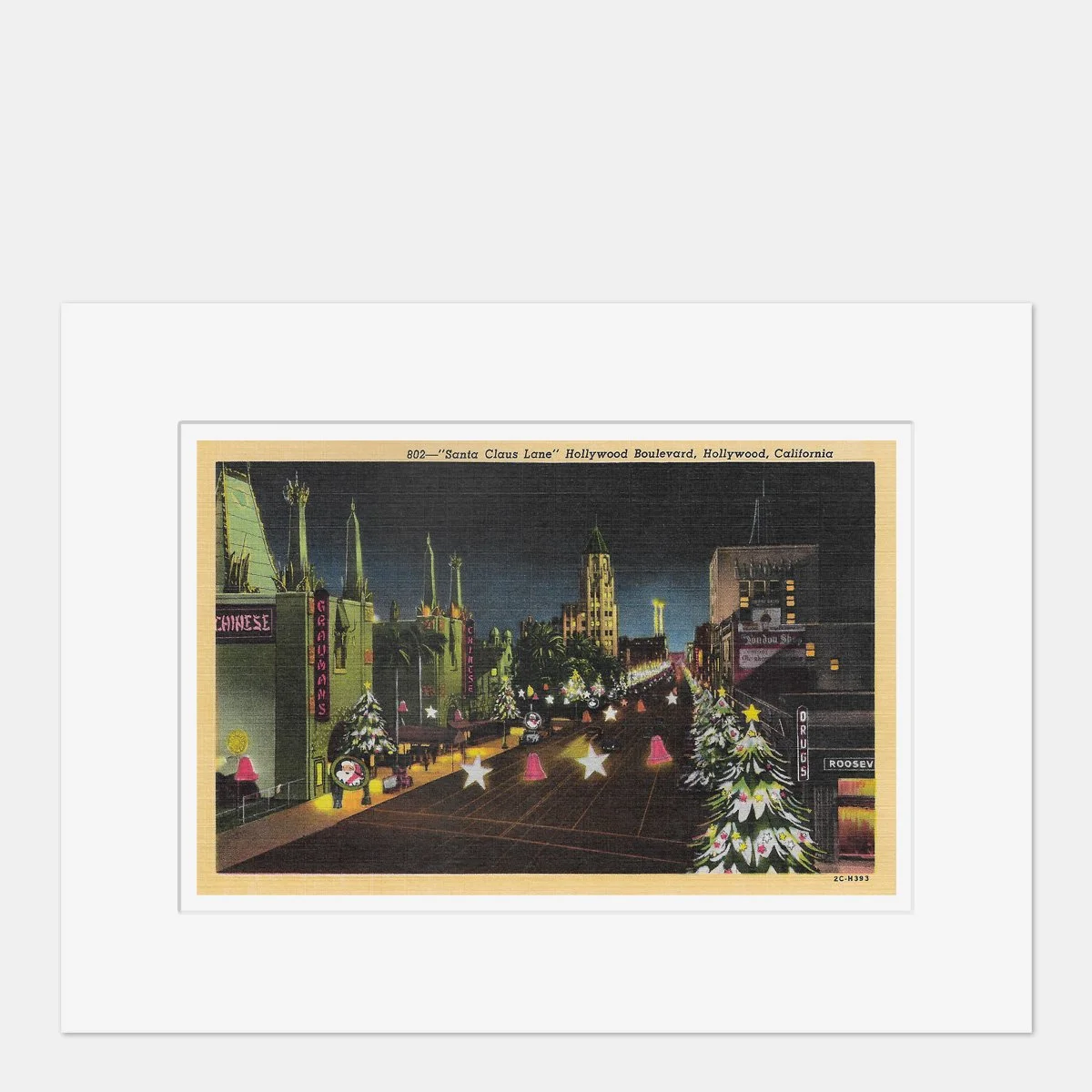 Wall Art - Santa Claus Lane Hollywood Boulevard - 1952