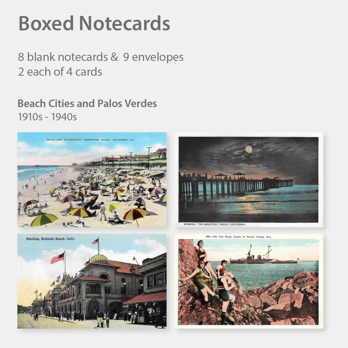Boxed Notecards - Beach Cities and Palos Verdes- 1910s-1940s