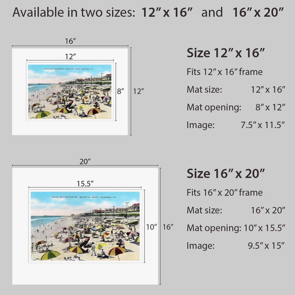 Wall Art - Manhattan Beach Beach - Circa 1945