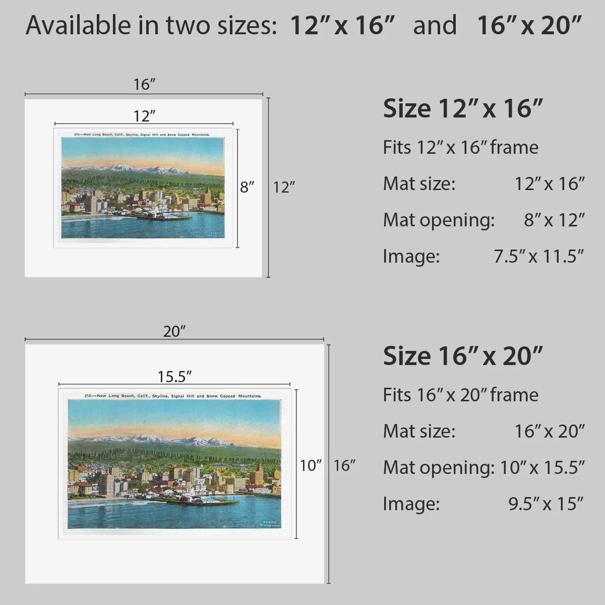 Wall Art - Long Beach Skyline - Circa 1930