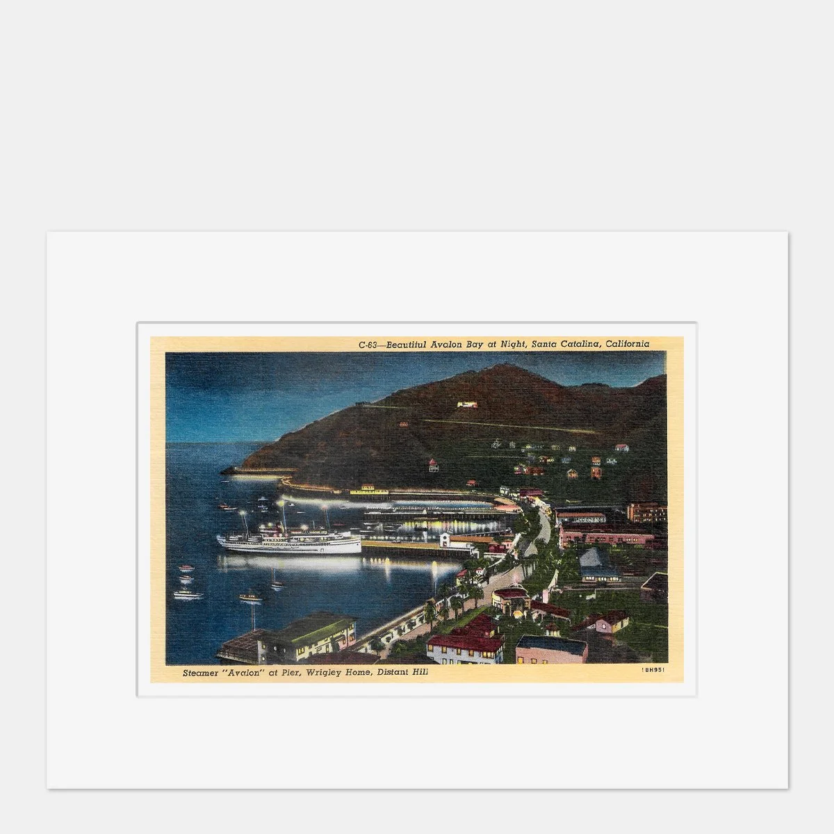 Wall Art - Catalina Island Avalon Bay at Night - 1941