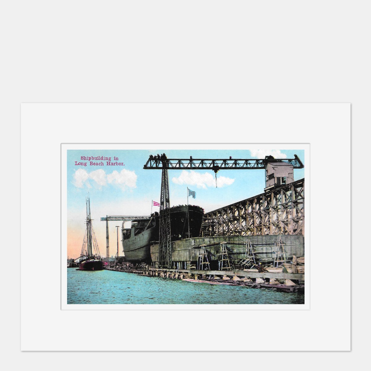 Wall Art - Long Beach Shipbuilding - Circa 1910