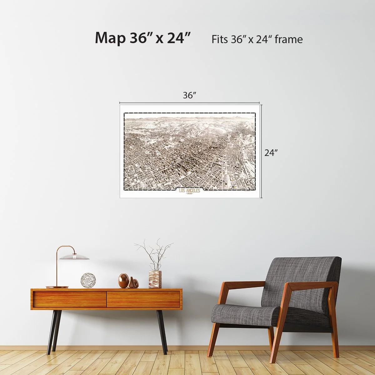 Map - View of Los Angeles - 1909