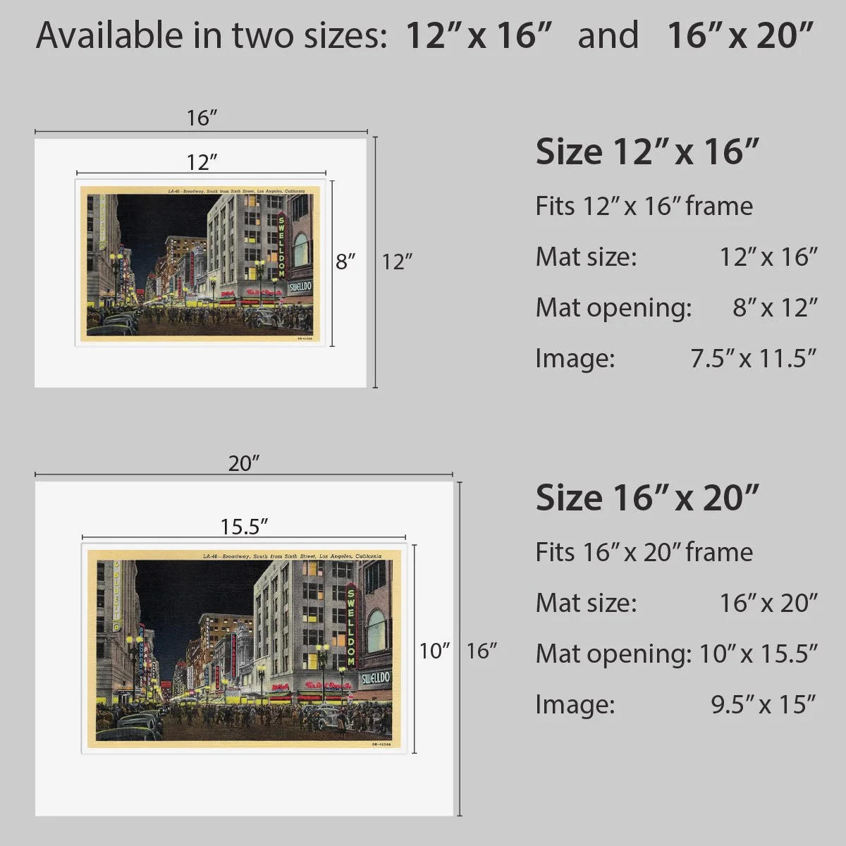 Wall Art - Broadway from 6th Street, Los Angeles - 1940