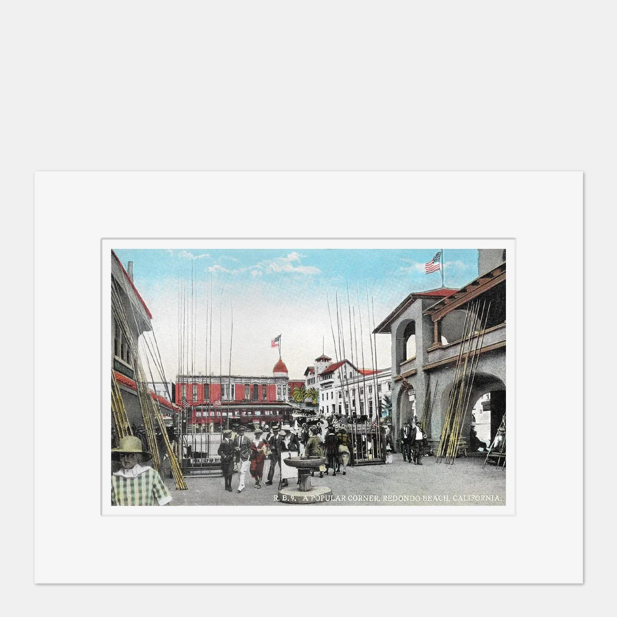 Wall Art - Redondo Beach Popular Corner - Circa 1915