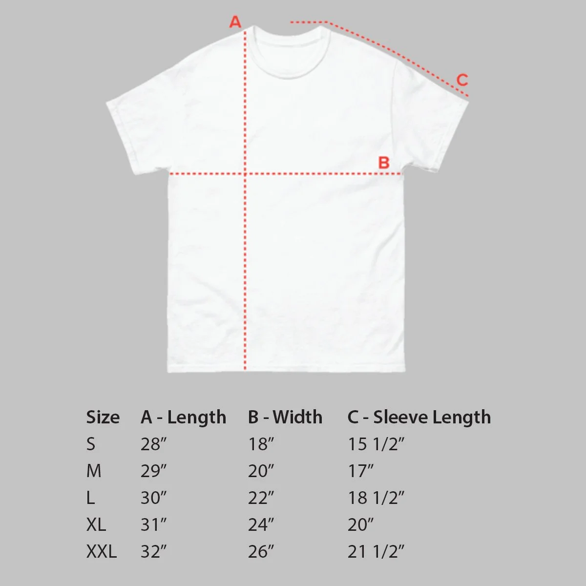Size Guide Tees