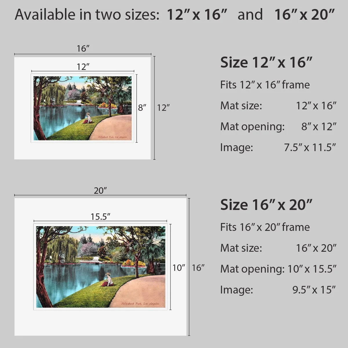 Wall Art - Hollenbeck Park, Los Angeles - Circa 1910