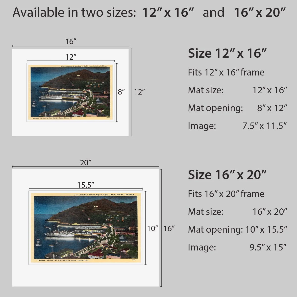 Wall Art - Catalina Island Avalon Bay at Night - 1941