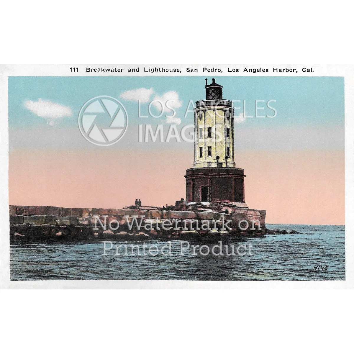 San Pedro Breakwater and Lighthouse - Circa 1920