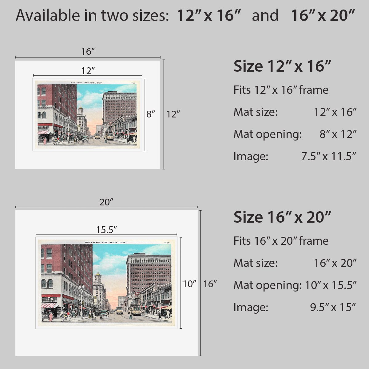 Wall Art - Long Beach Pine Avenue - Circa 1930