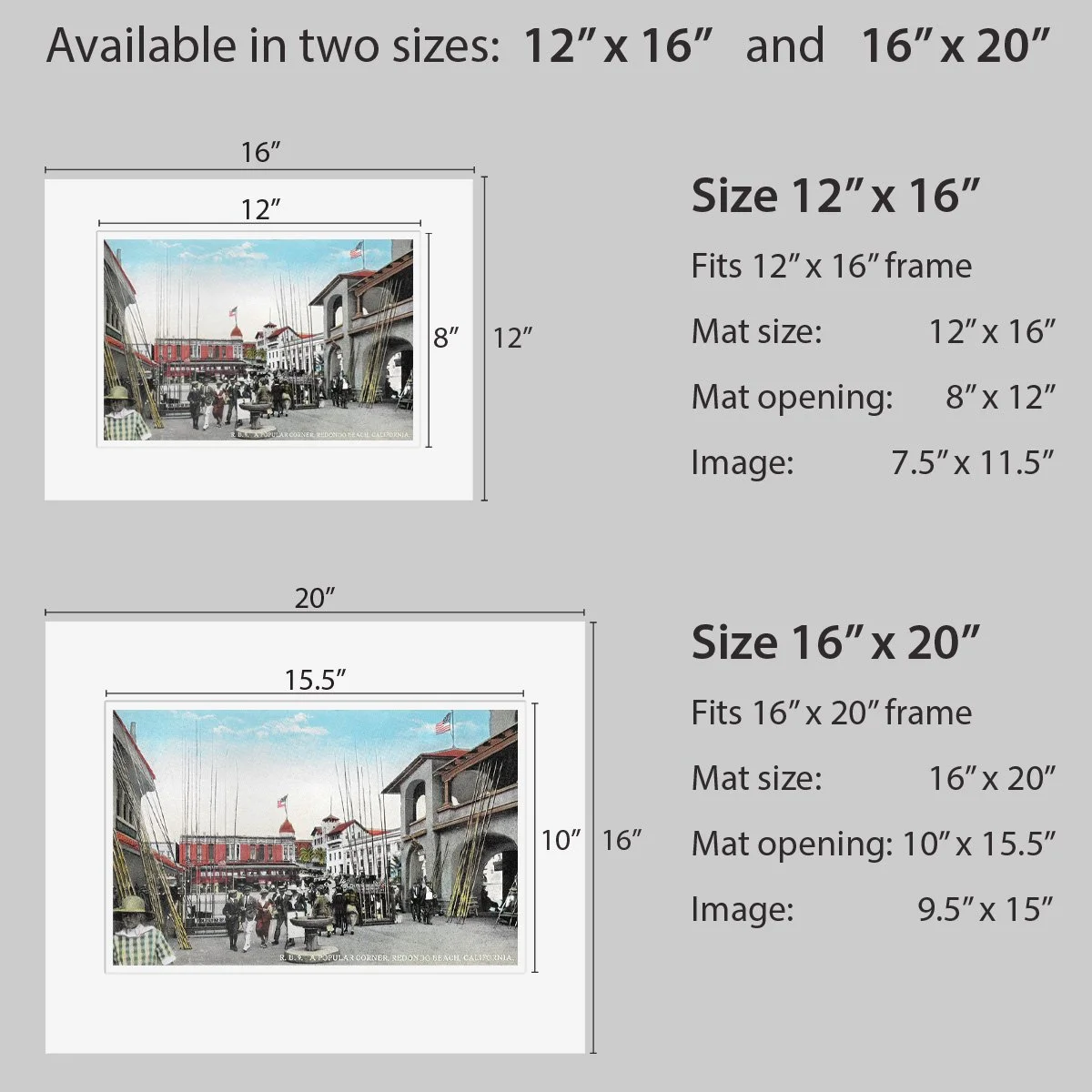 Wall Art - Redondo Beach Popular Corner - Circa 1915