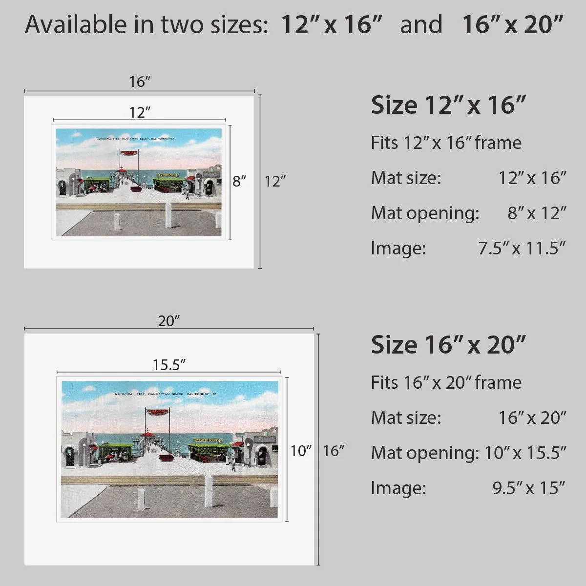 Wall Art - Manhattan Beach Pier - Circa 1945