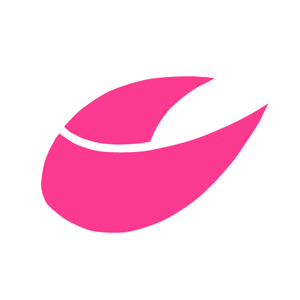 Pink stylized plant or leaf with a black background