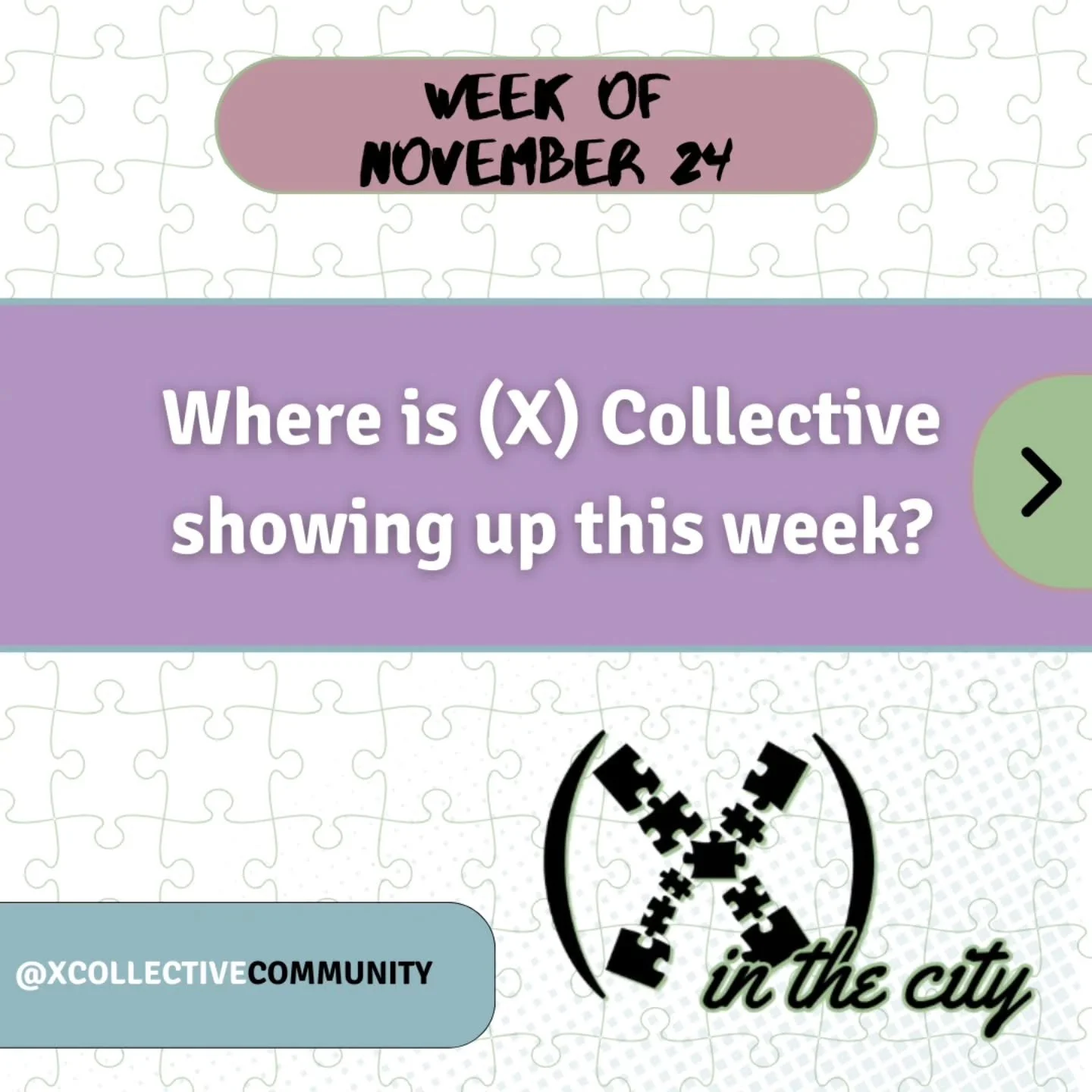 Here's where we'll be showing up this upcoming week for (X) in the City!

The Spades Table (@spadestablesketch) Presents: The Kickback
Wednesday, November 26, 7:30pm

Let's get outside together! See you there!

#community #connection #communitybuildi