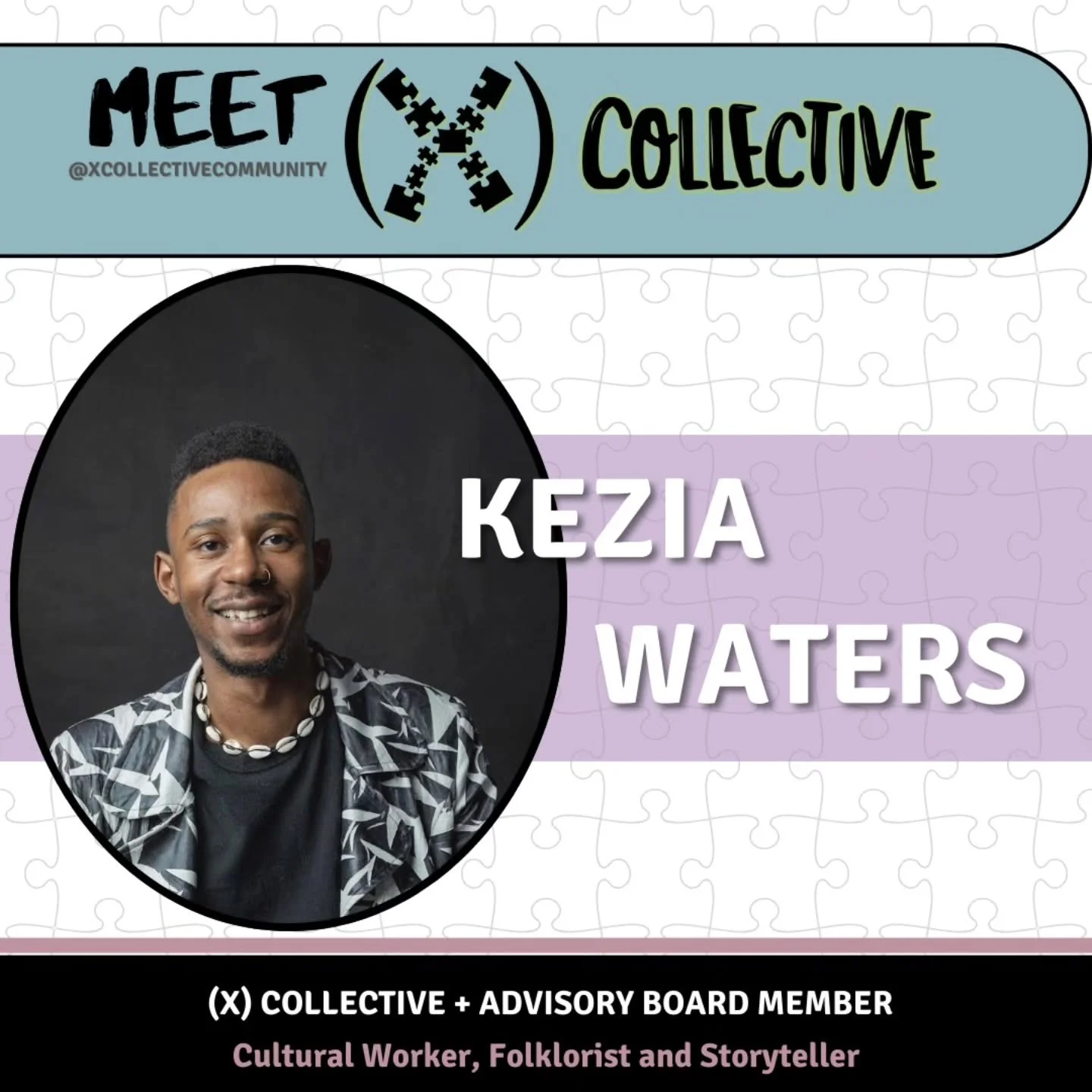 We are growing our collective!

Meet Kezia! (@drapetomaniak_)

Kezia is a Storyteller/ Performance Artist located in Chicago, IL. Their work lives between the worlds of ethnography, folklore, ritual and the living archive. Through surrealism they try