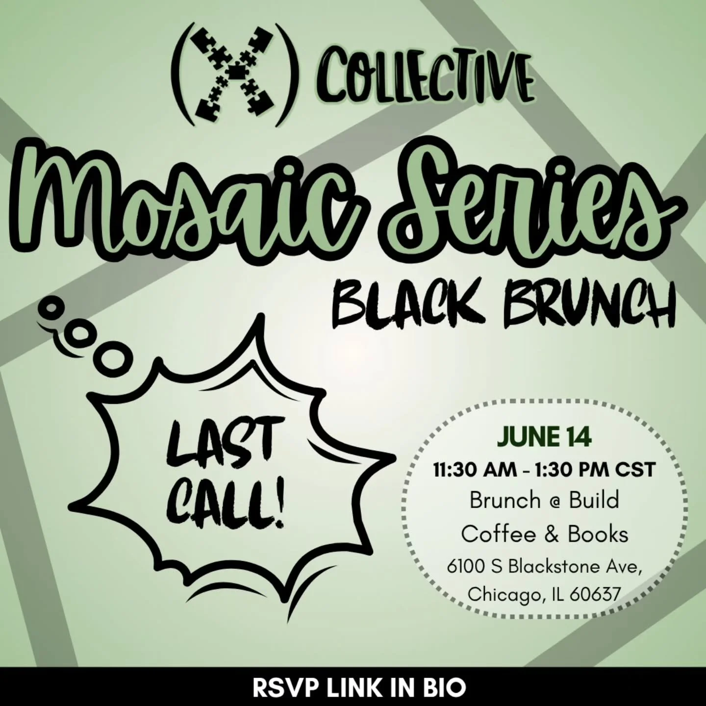 Last Call to join us for Sunday&rsquo;s Black Brunch!

Come share your story with us. And be a part of ours. 

🧩 Sunday, June 14
☕ 11:30 AM: Brunch at @buildcoffeeandbooks
🎭 3 PM:  Keerah at @definitiontheatre (special discount provided to all regi