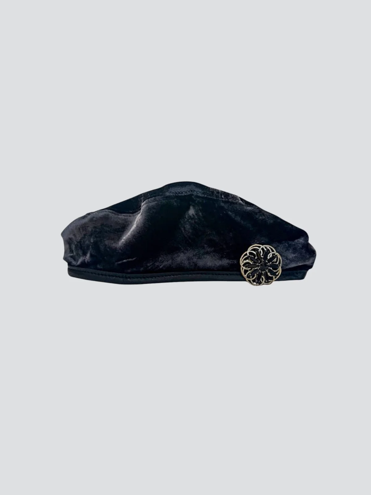 Sun Wash Navy Velvet Beret