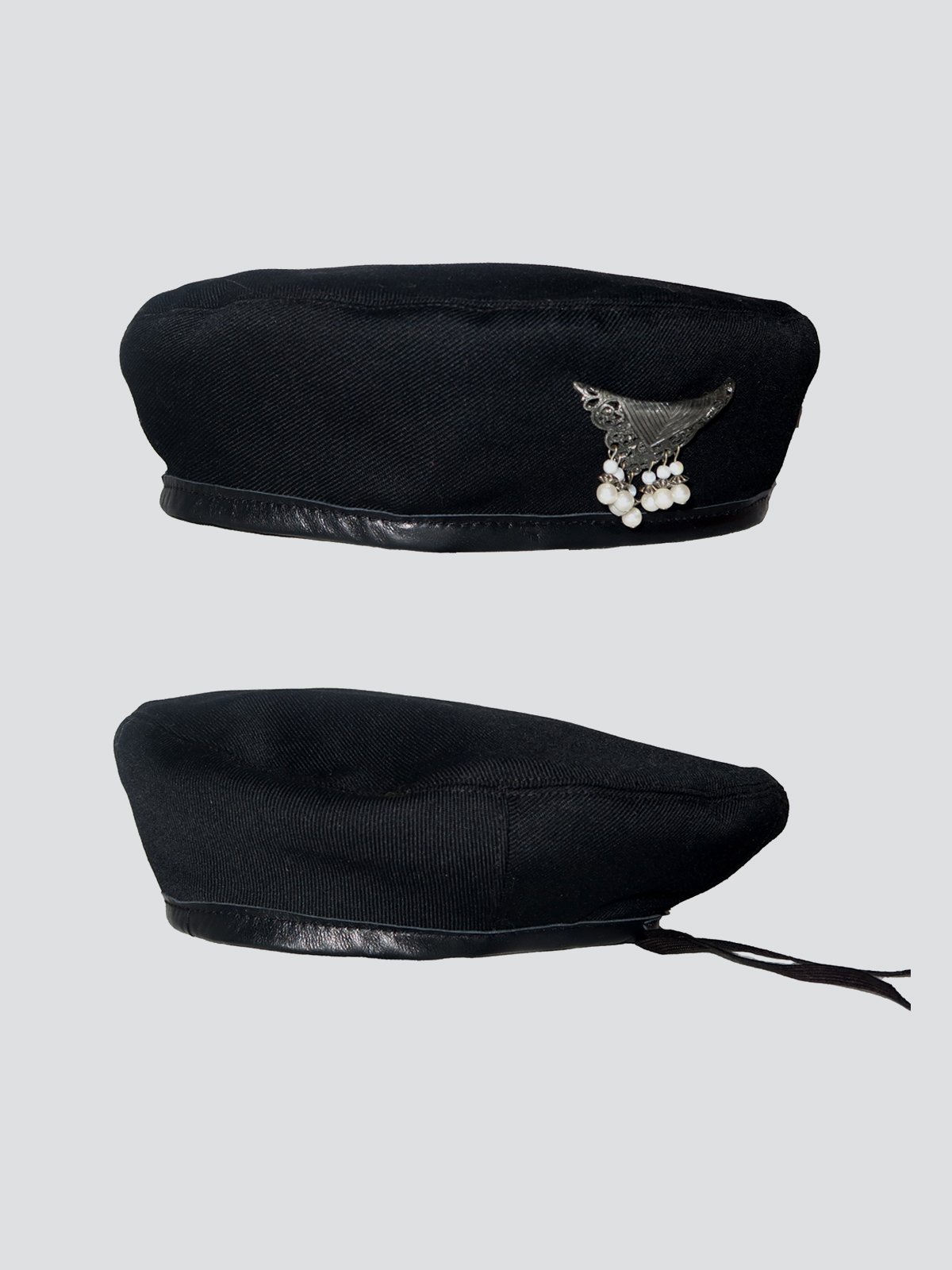 Black Gabardine Beret