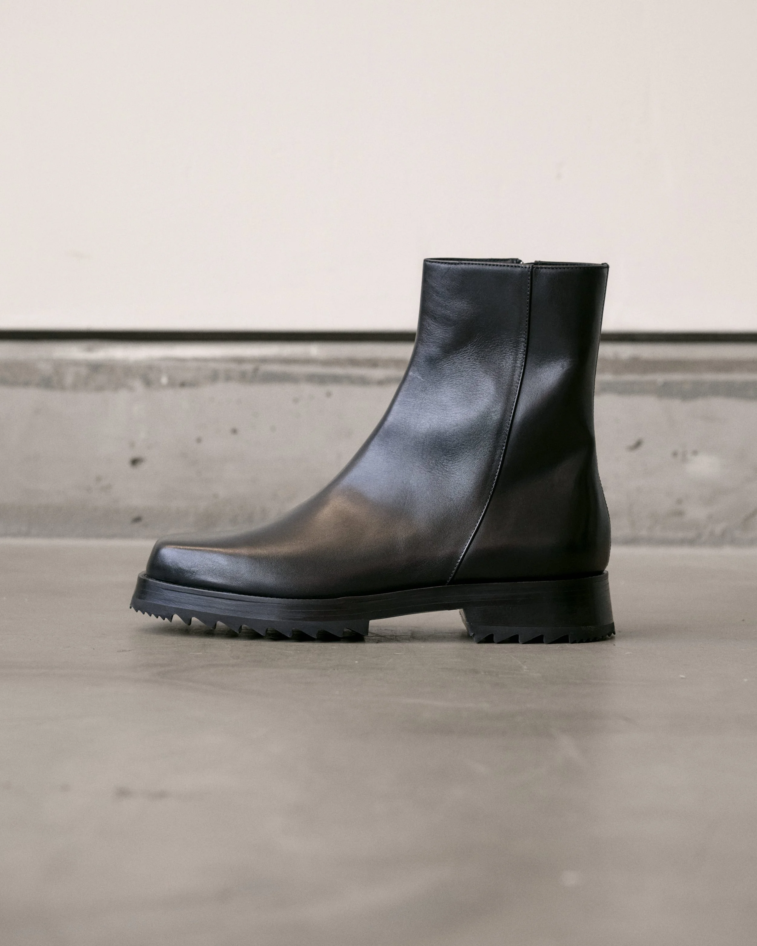 Leather Square Toe Boot