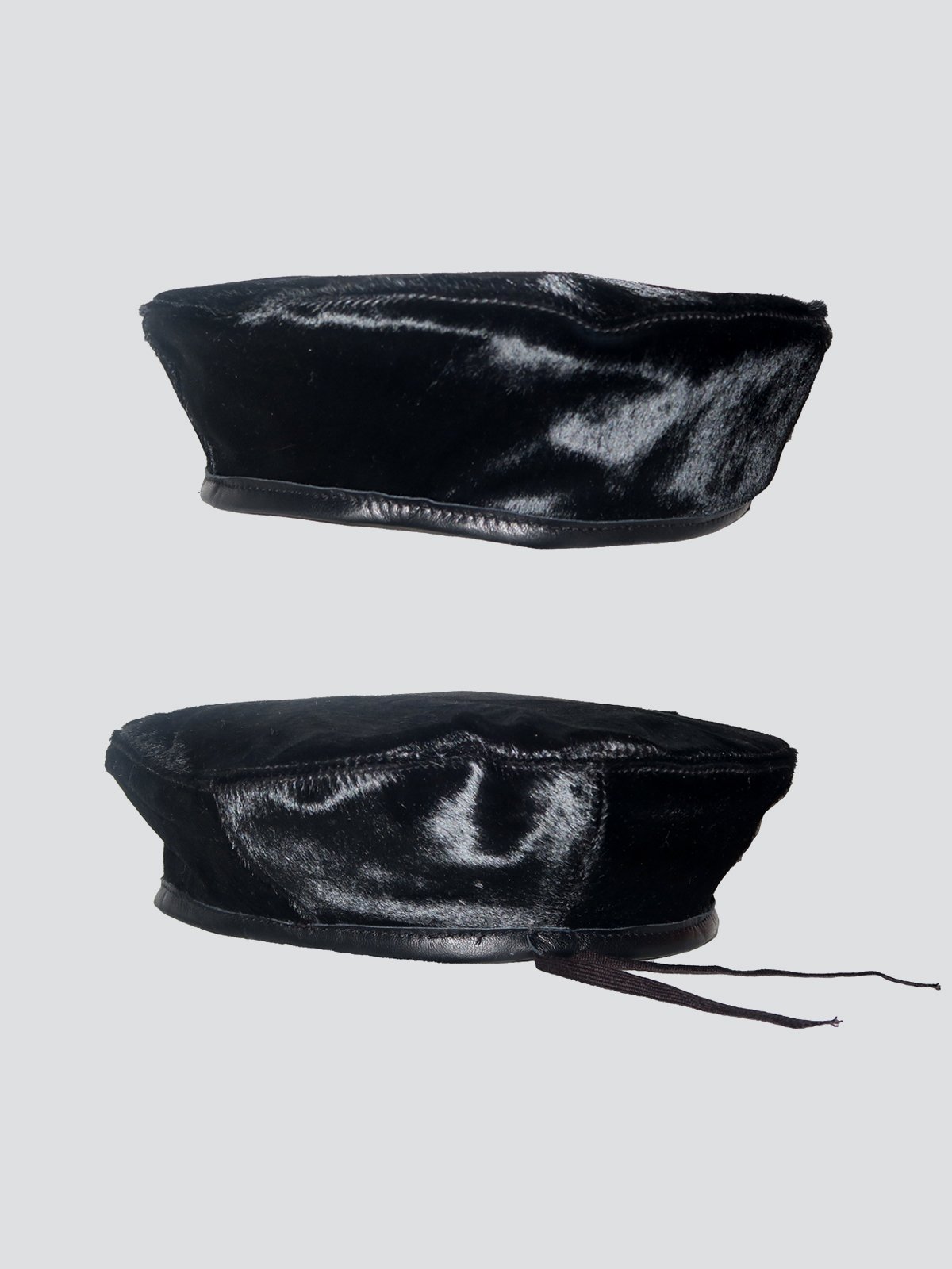 Black Pony Hair Beret