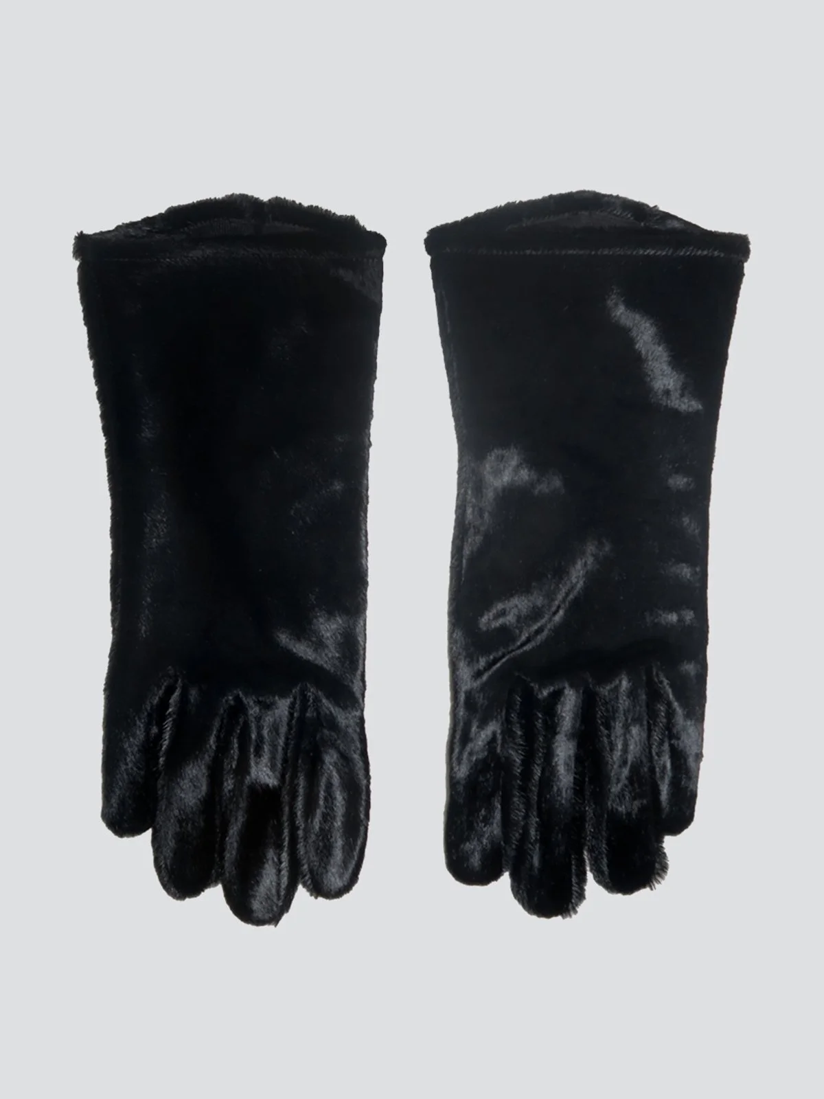Black Pony Hair Gauntlet Gloves
