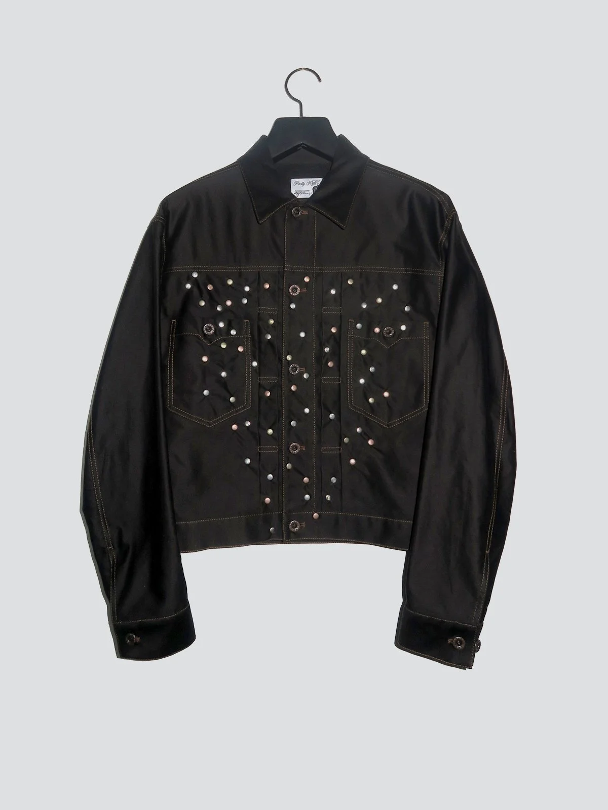 Studded Satin Trucker