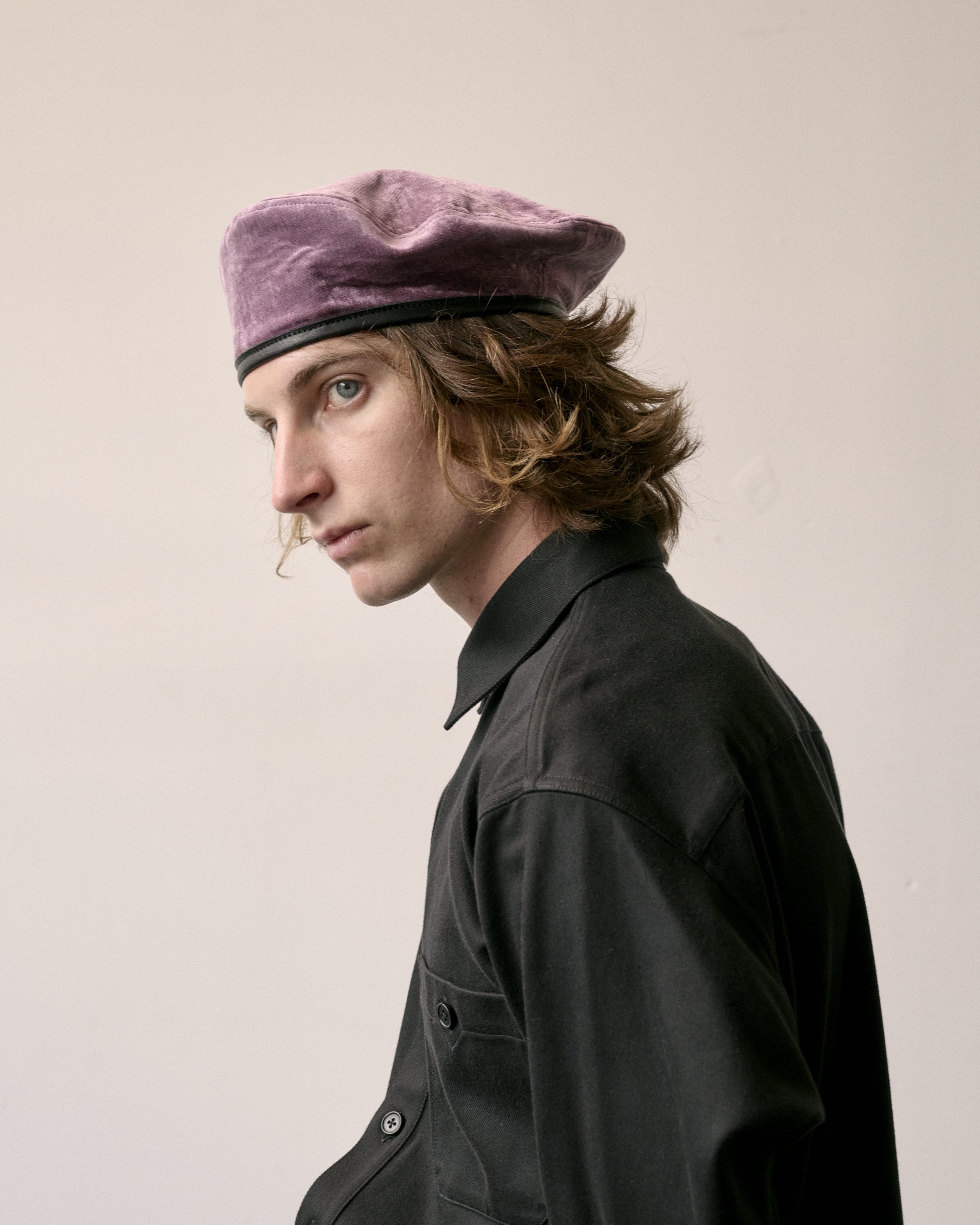 Lavender Velvet Beret