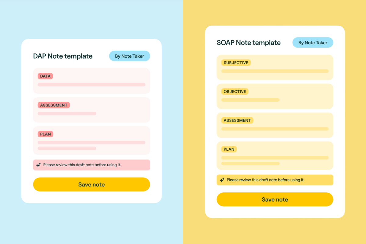 An infographic style window of a progress notes