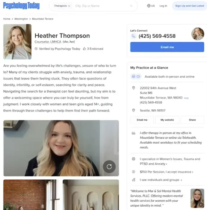 Heather Thompson Psychology Today Profile