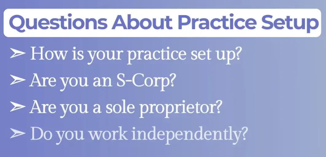 Questions about Private Practice set up