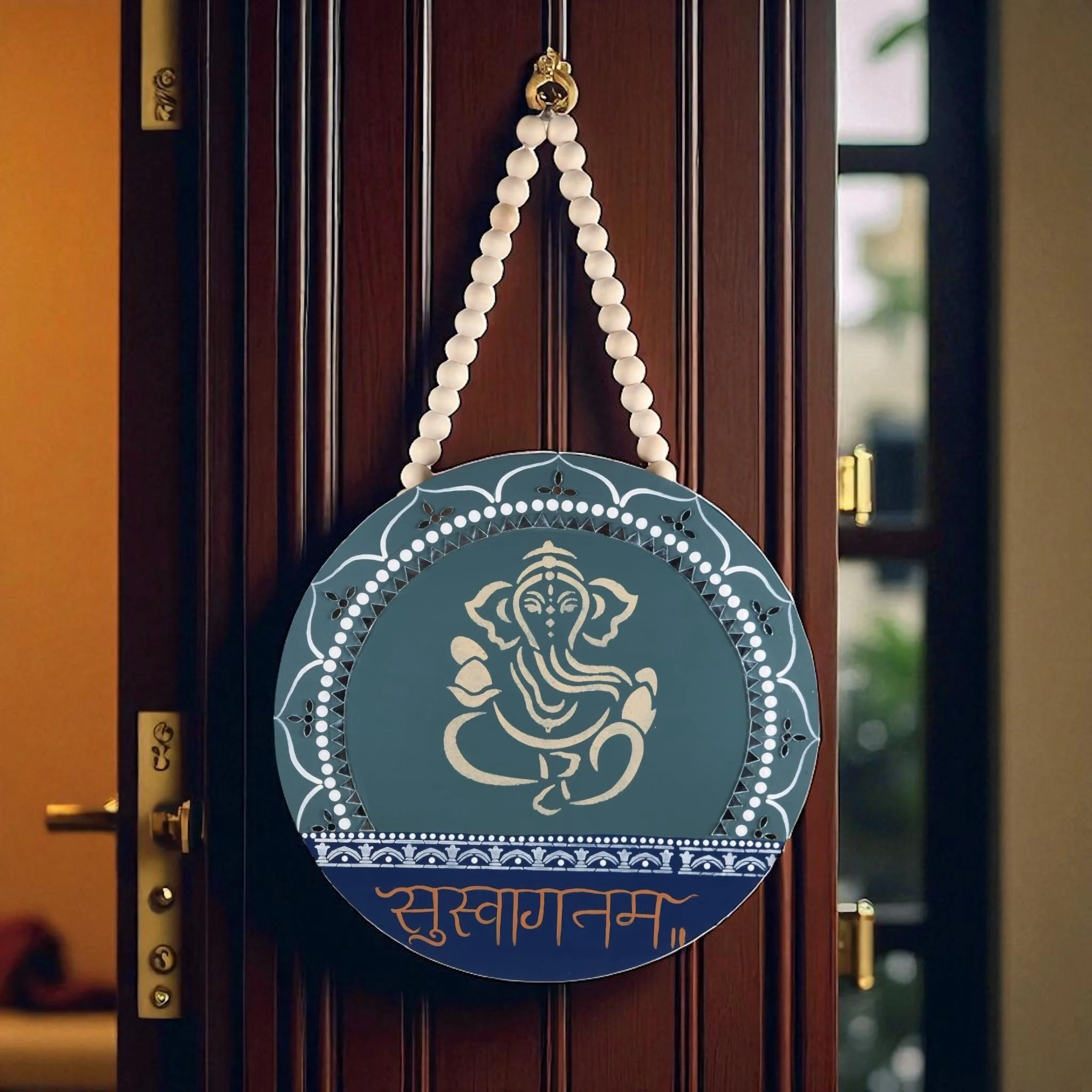 Teal Ganesha Welcome Door Hanger1.jpg