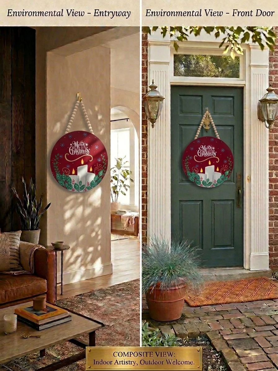 Merry Christmas Candle Sign (Burgundy) - Environmental.jpg