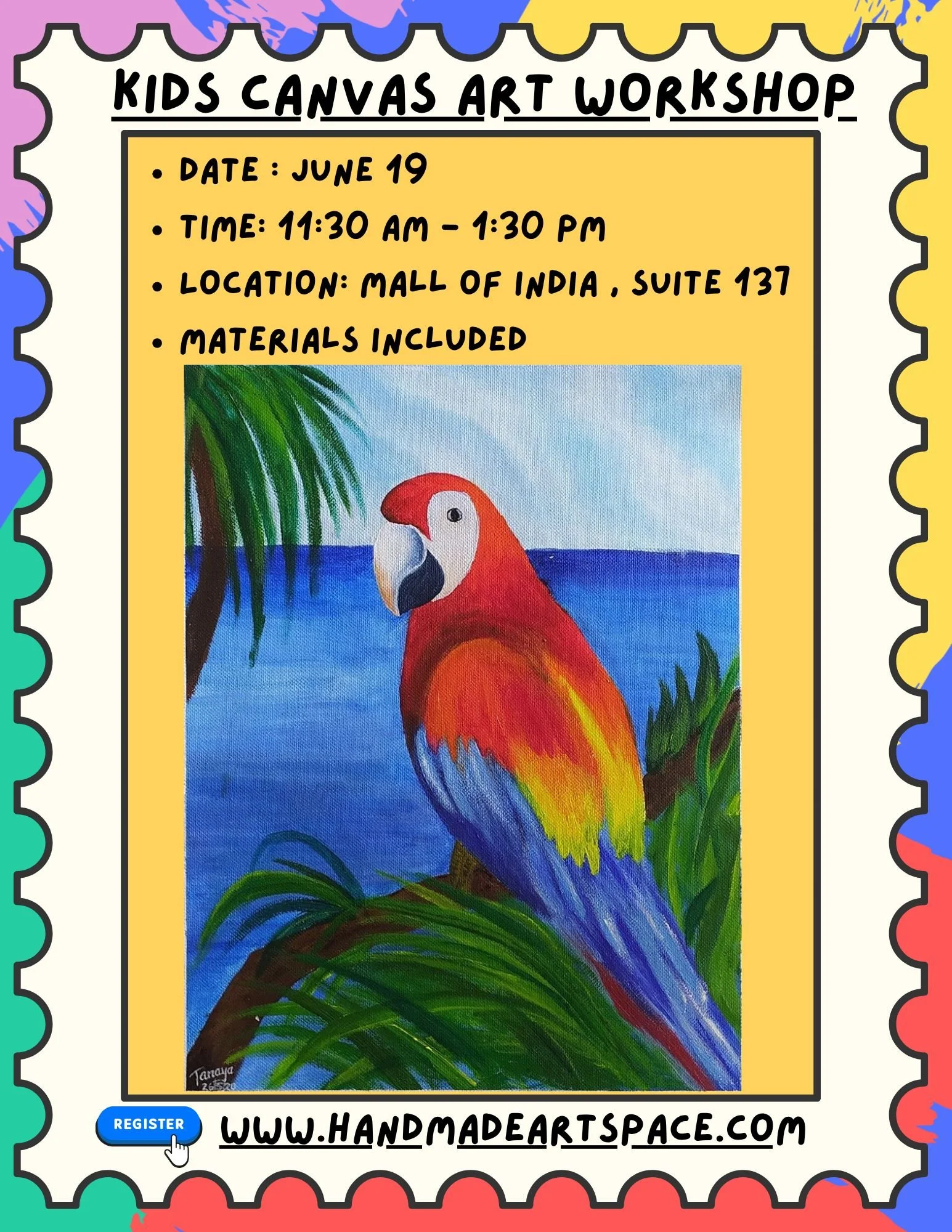 Kids Canvas Art Workshop - June 19