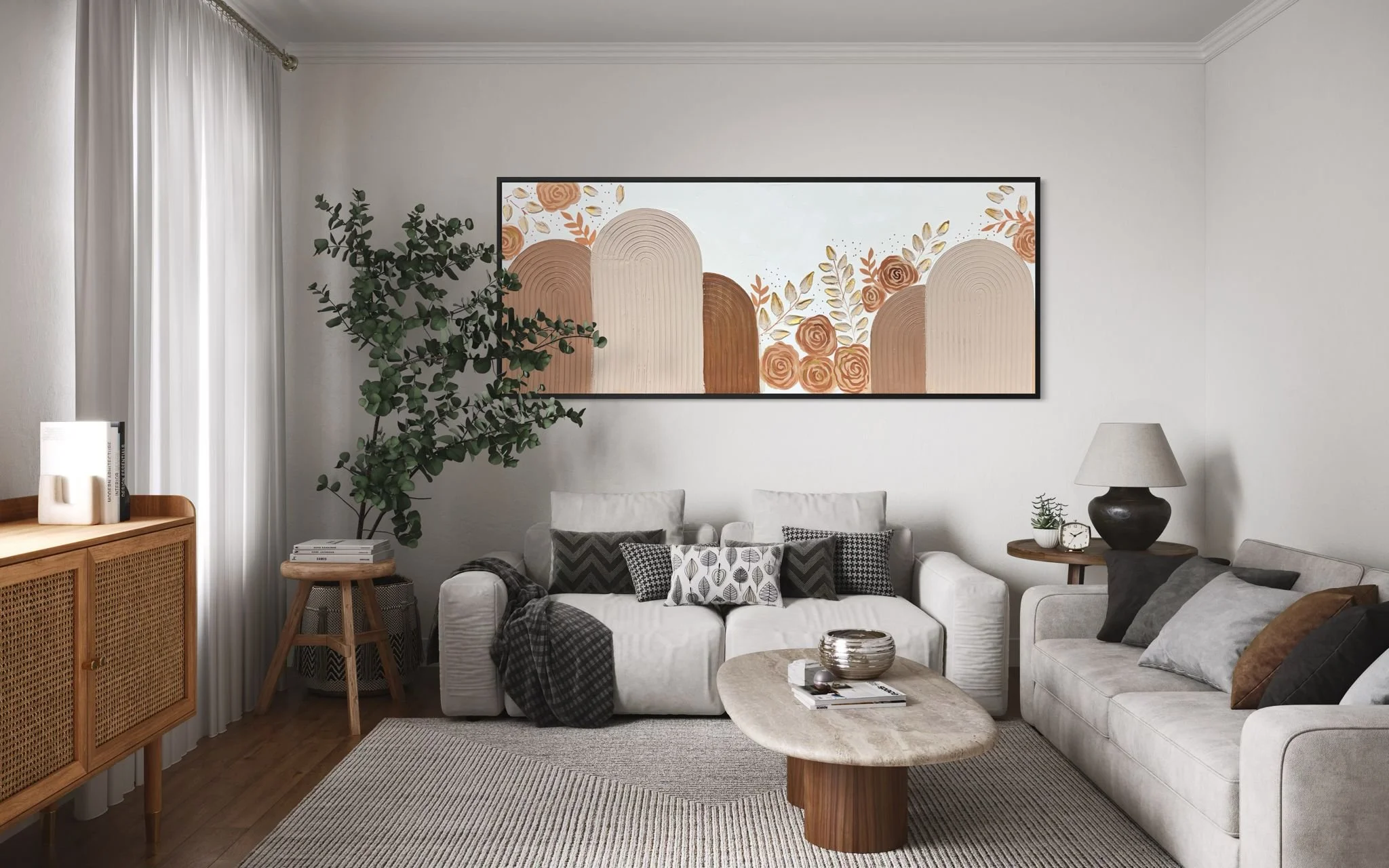 A Minimalist Boho Textured Painting