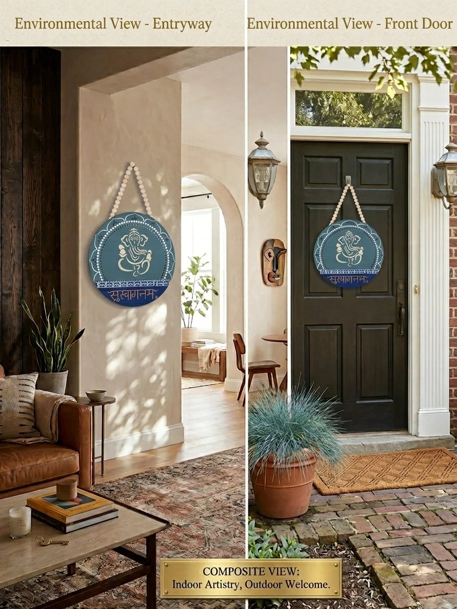 Teal Ganesha Welcome Door Hanger2.jpg