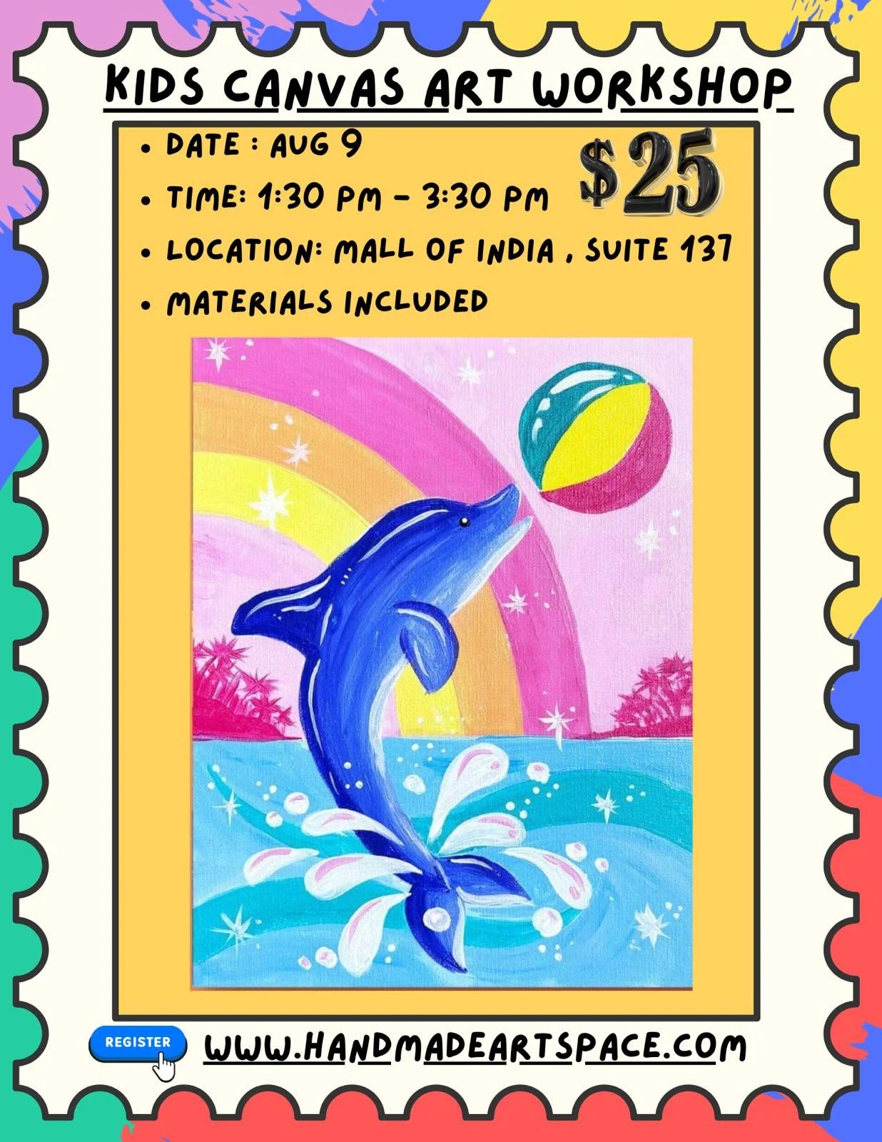 Kids Canvas Art Workshop - Aug 9