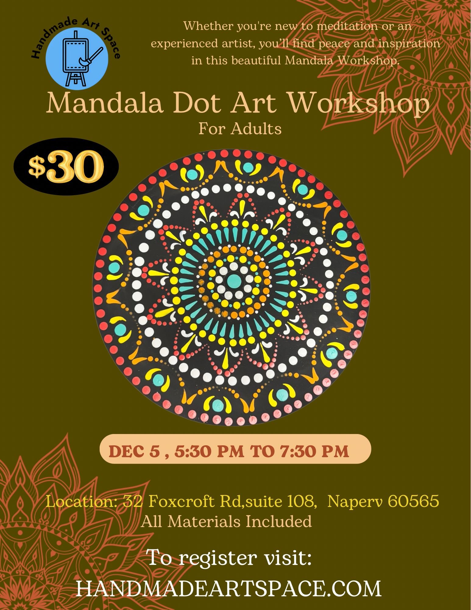 Mandala Dot Art Workshop for Adults