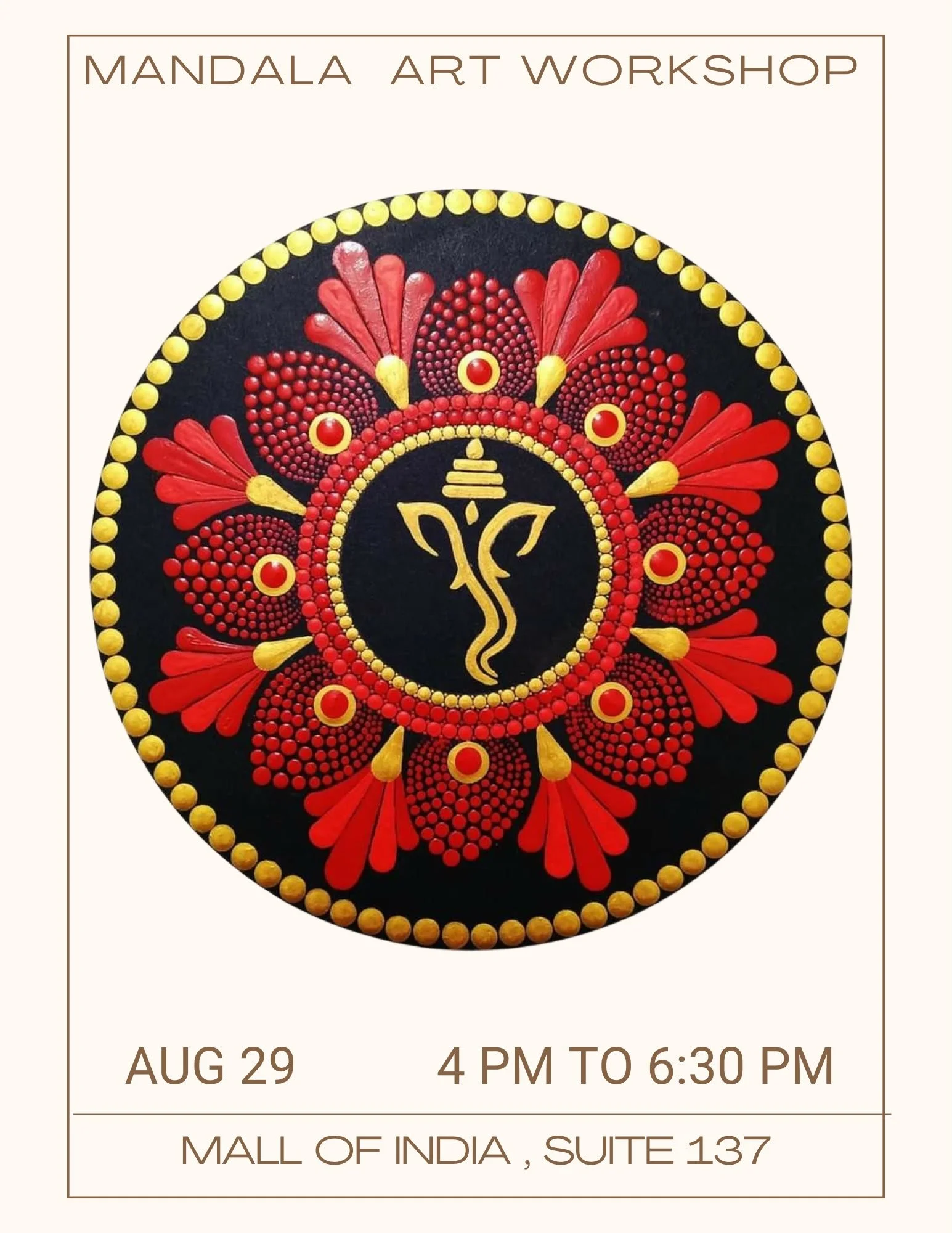 Mandala Art Workshop for Adults – Aug 29