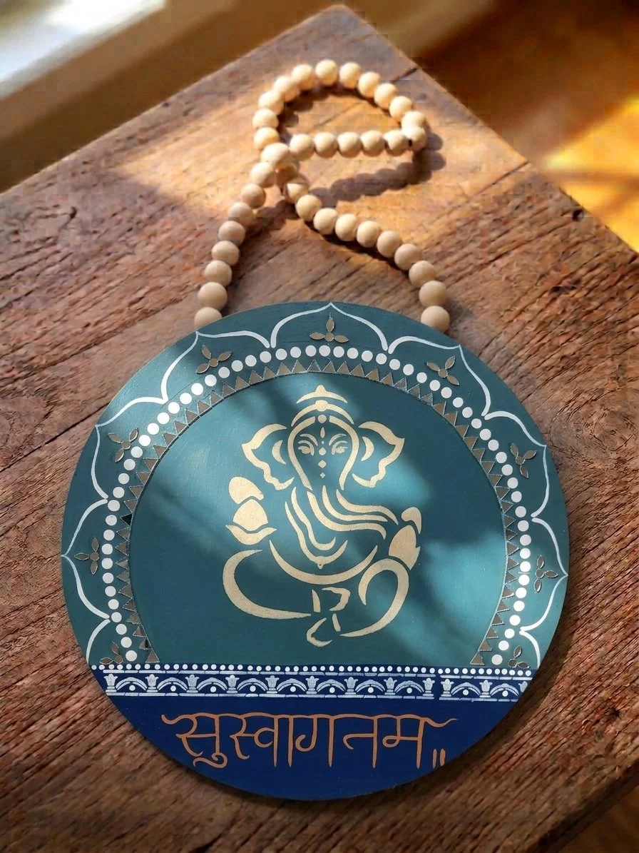 Teal Ganesha Welcome Door Hanger.jpg