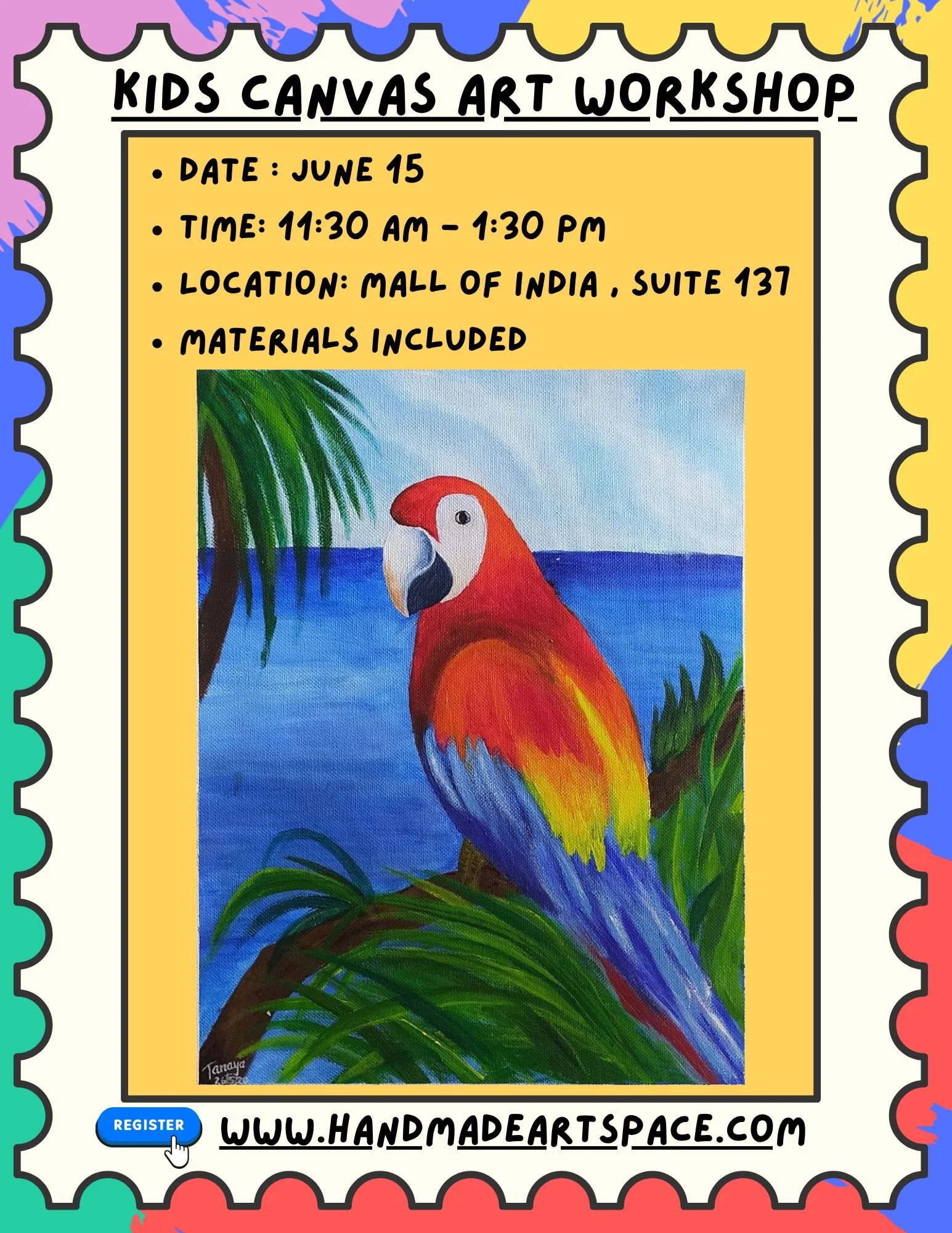 Kids Canvas Art Workshop - June 15