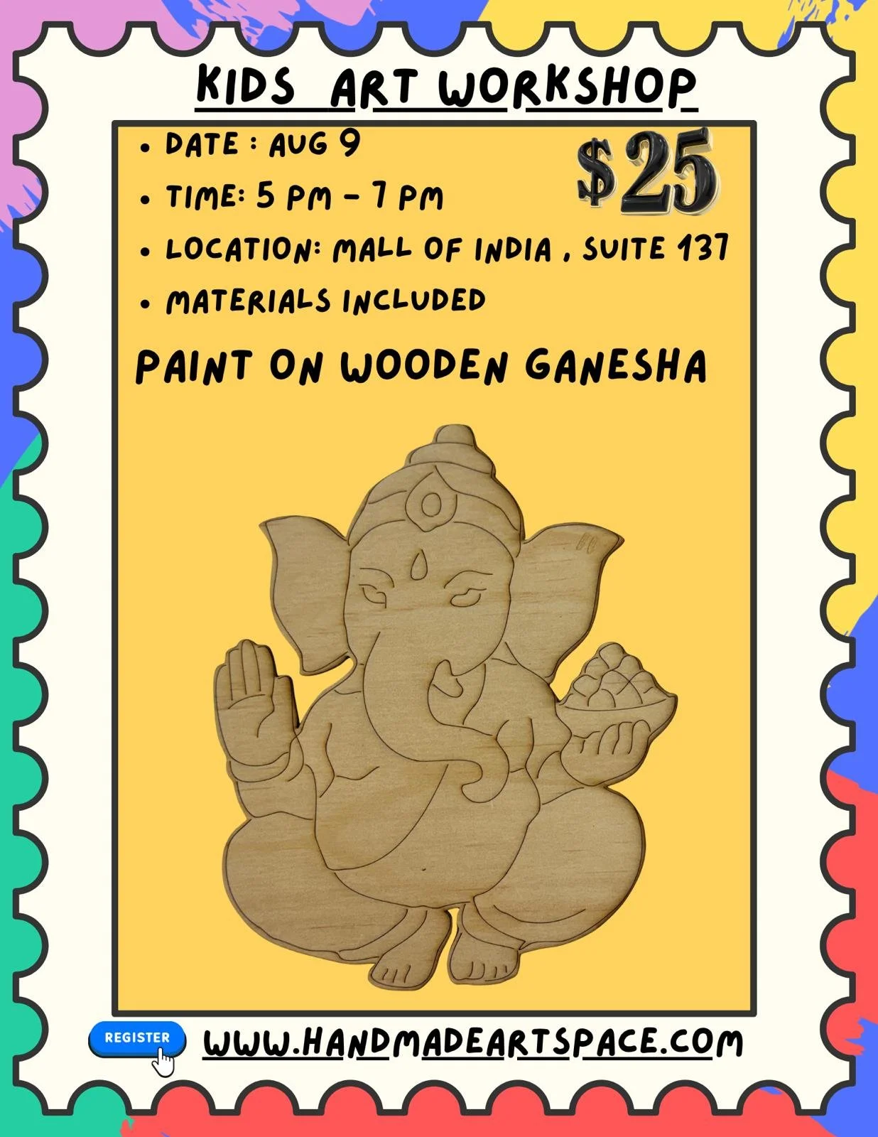 Kids Art Workshop (Ganesha) - Aug 9