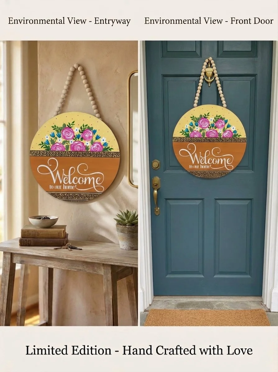 Welcome to Our Home Pink Rose Sign Yellow2.jpg