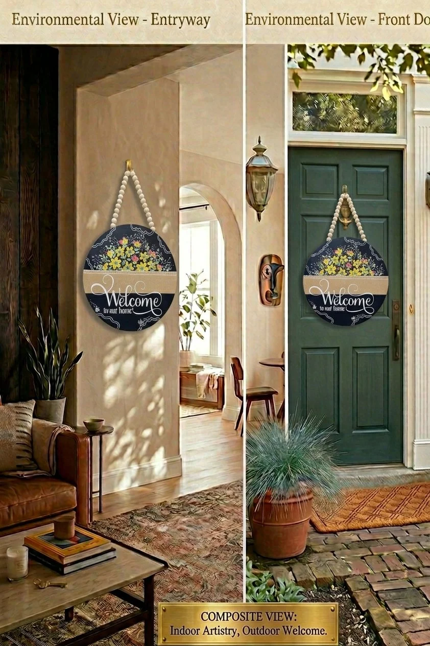 Welcome to Our Home Wildflower Sign (Black Chalkboard Style)2.jpg