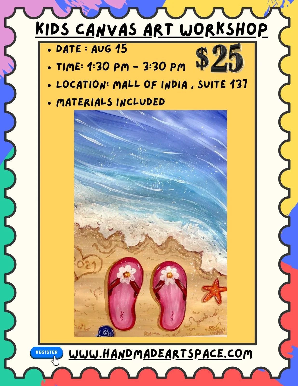 Kids Canvas Art Workshop - Aug 15