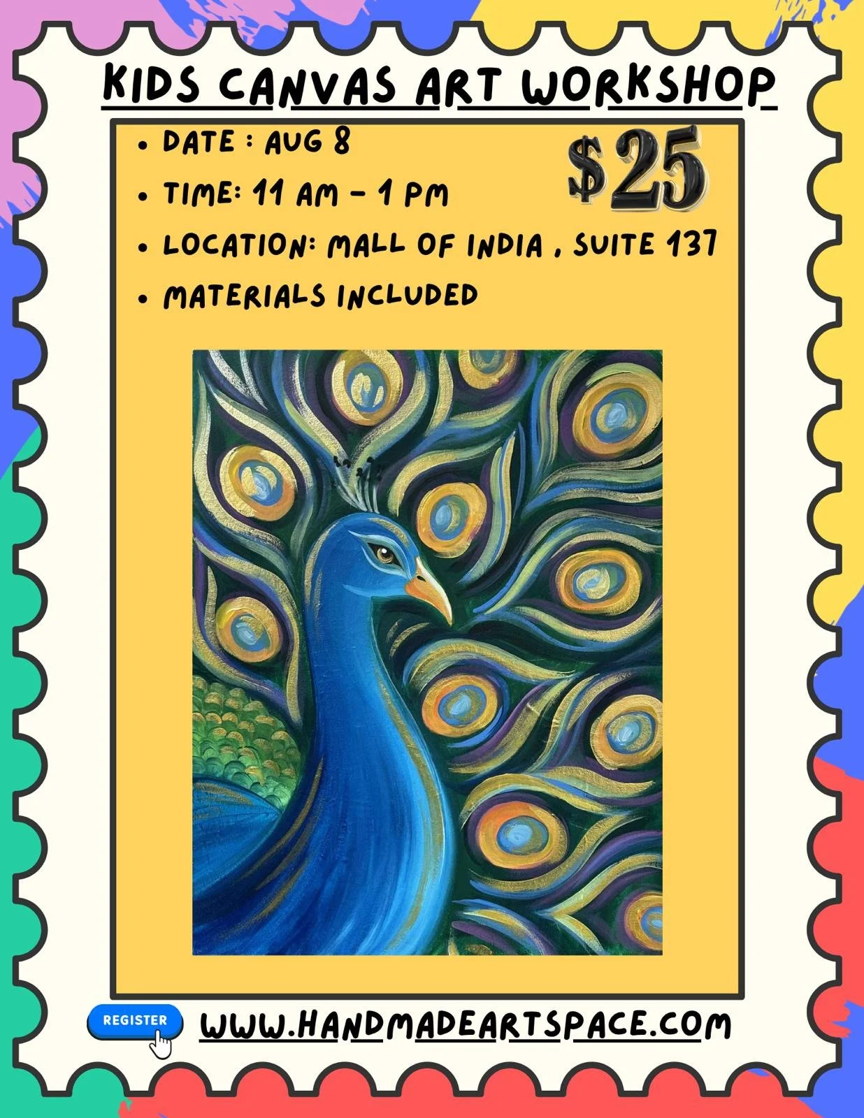 Kids Canvas Art Workshop - Aug 8