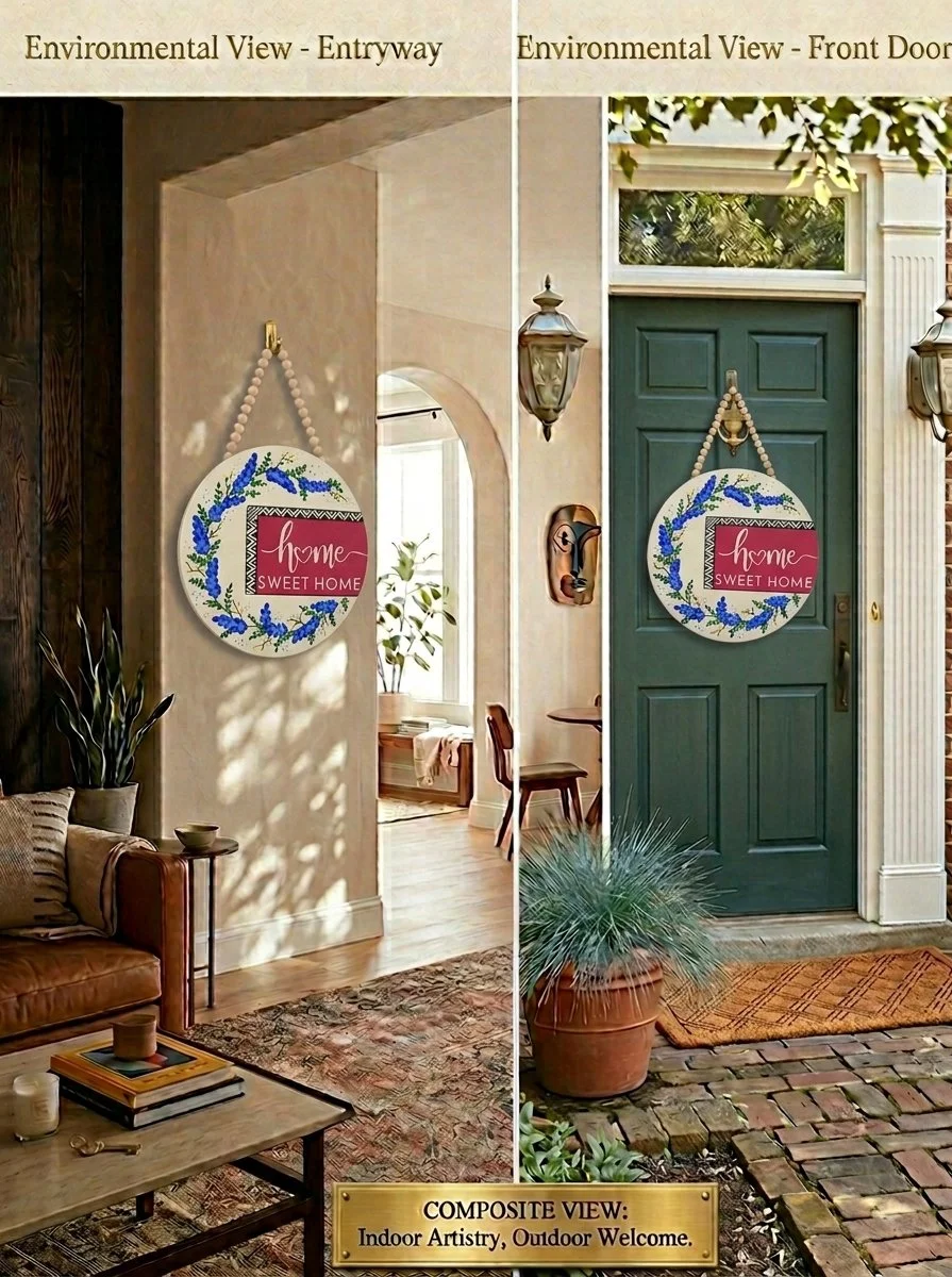 Home Sweet Home Bluebonnet Wreath Sign (White & Pink)2.jpg