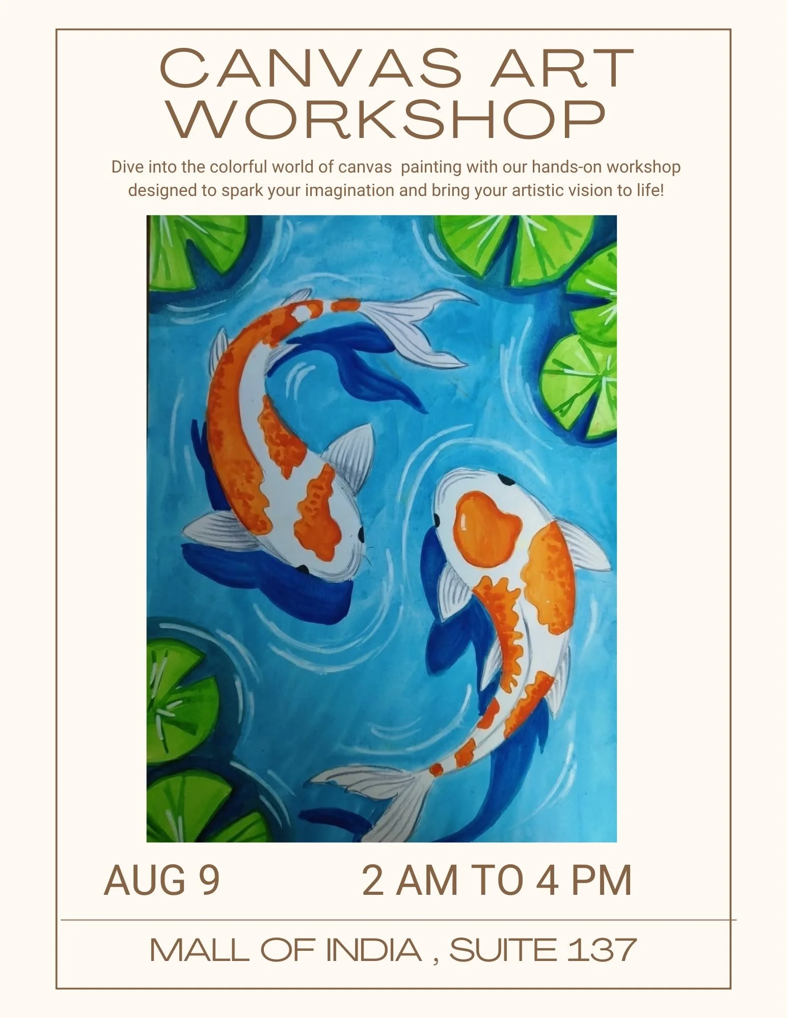 Paint Your Own Koi Pond – Canvas Art Workshop, Aug 9